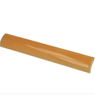     Pencil bullnose aldeia ocre okergeel glanzend met 1 afgewerkte kant 3 x 20 cm 
