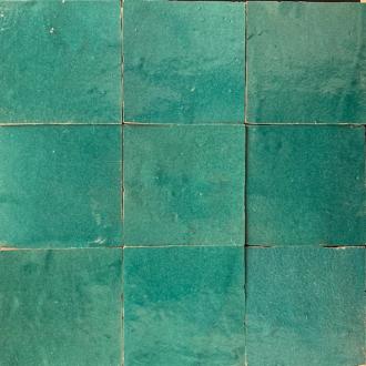     Zelliges Qarmida groen turquoise 17 gemêleerd 10 x 10 cm per 0,5 m2