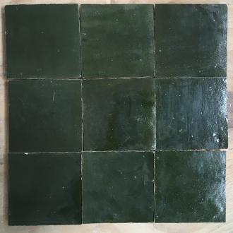     Zelliges Qarmida dark victorian green 36 gemêleerd 10 x 10 cm per 0,5 m2
