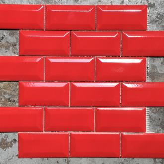     Mini-metrotegel ferrari rood 5 x 10 cm op matje per m2
